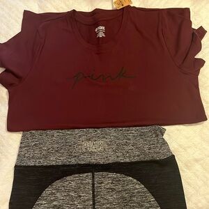 Pink leggings and t shirt